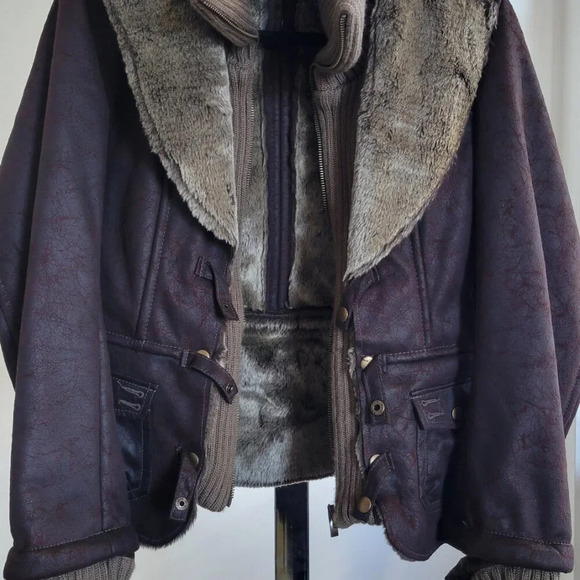 CLEARANCE - Women's Montana Co Faux Suede/Leather Fur Jacket (Size: M) - Picture 6 of 16